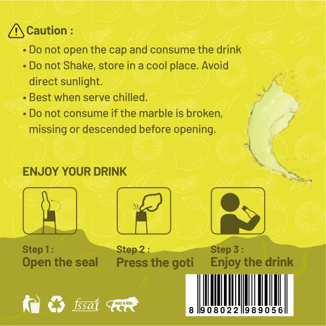 Nimboo Masala Fizzy Goti Soda Pack of 5
